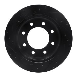 Chevrolet Express 3500 Brake Rotor (1) - Rear Right - R1 Concepts - Drilled & Slotted - Black - `99-`25